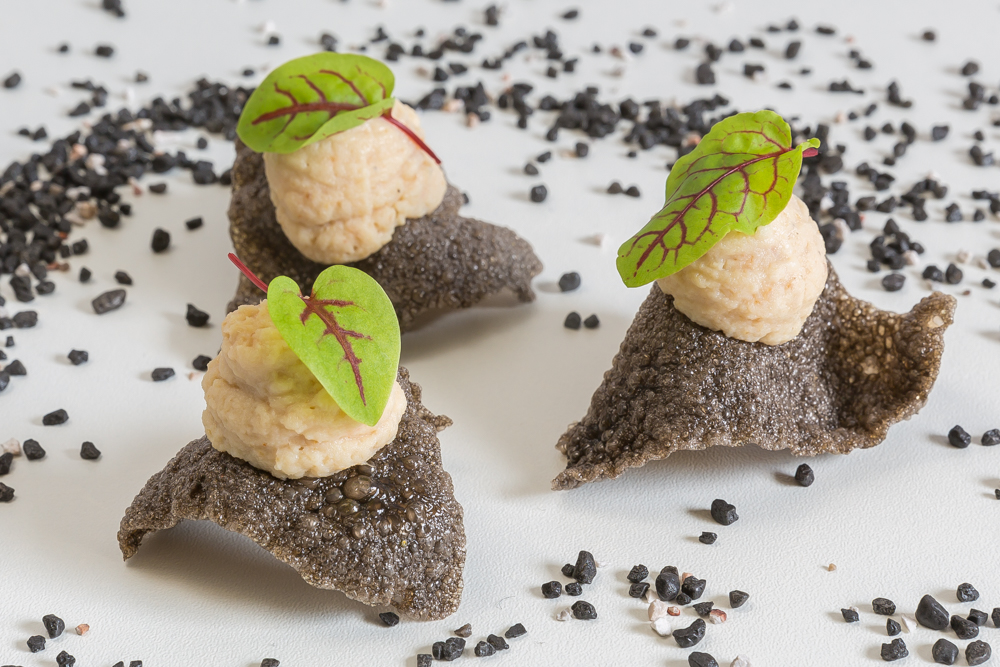 Een amuse gemaakt tijdens de cursus leren garneren. 