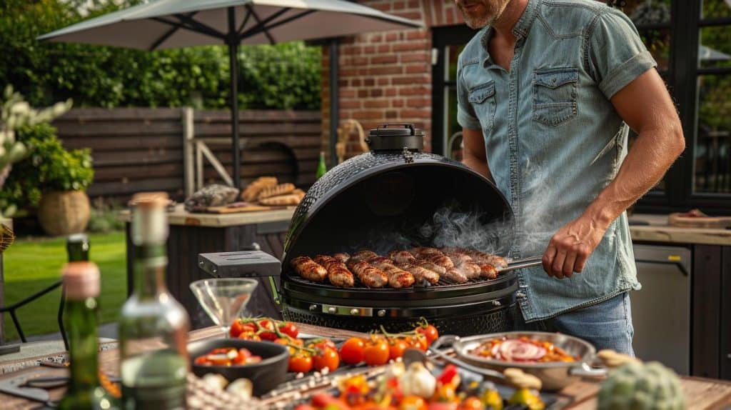 Chef Robert aan het werk op de Big Green Egg